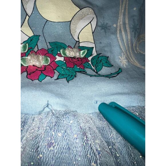 Vintage Disney Cinderella Princess Dress Puffy Sleeve Gown Glitter Tulle sz 6x - Picture 4 of 10